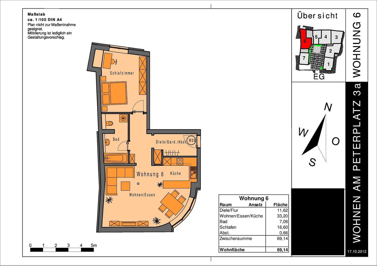 Predaj bytu 2-izbový 70 m², Peterplatz 3A, Würzburg, Bavorsko Predaj bytu 2-izbový 70 m², Peterplatz 3A, Würzburg, Bavorsko