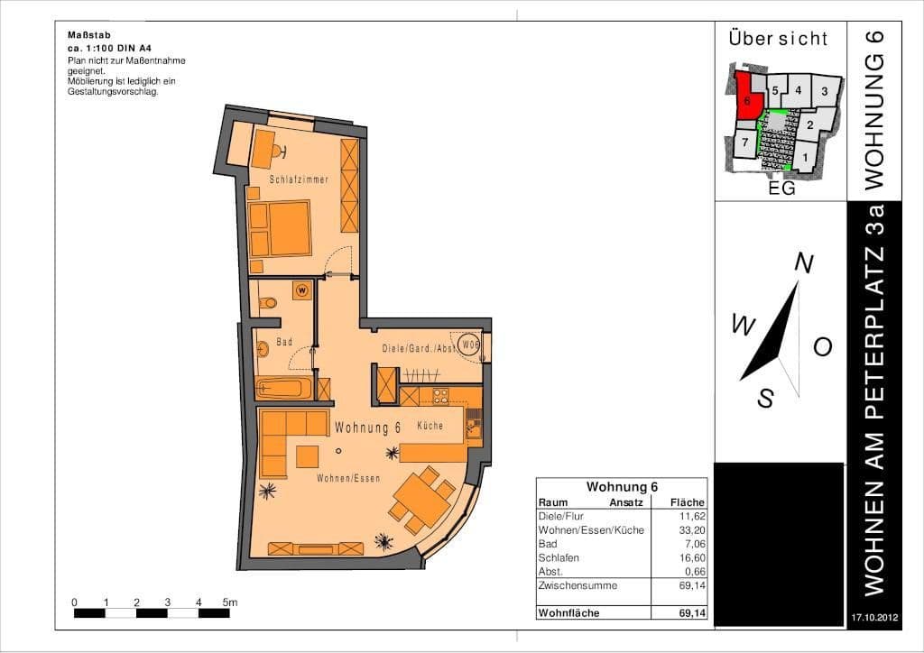 Predaj bytu 2-izbový 70 m², Peterplatz 3A, Würzburg, Bavorsko Predaj bytu 2-izbový 70 m², Peterplatz 3A, Würzburg, Bavorsko