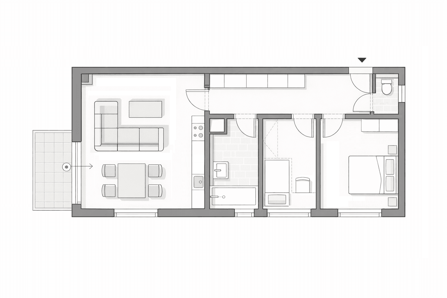Prenájom bytu 3-izbový 58 m², Podedvorská, Praha, Praha Prenájom bytu 3-izbový 58 m², Podedvorská, Praha, Praha