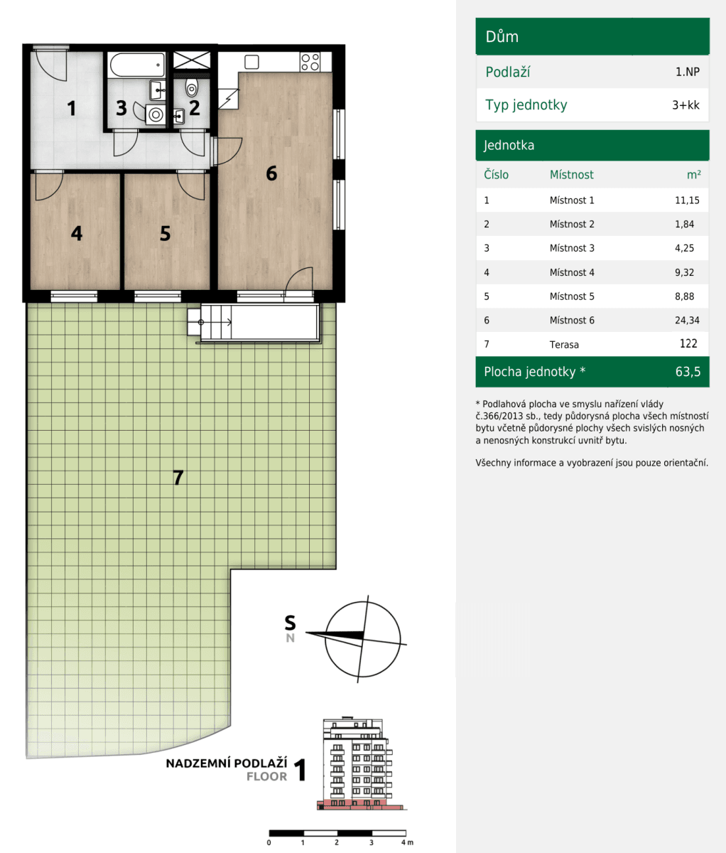 Prenájom bytu 3-izbový 64 m², Fabiánova, Praha, Praha Prenájom bytu 3-izbový 64 m², Fabiánova, Praha, Praha