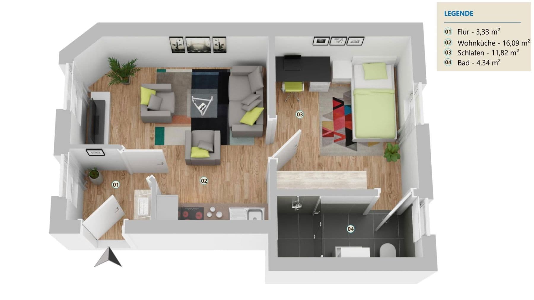 Prenájom bytu 2-izbový 36 m², Hamburger Str 5, Hecklingen, Sasko-Anhaltsko Prenájom bytu 2-izbový 36 m², Hamburger Str 5, Hecklingen, Sasko-Anhaltsko