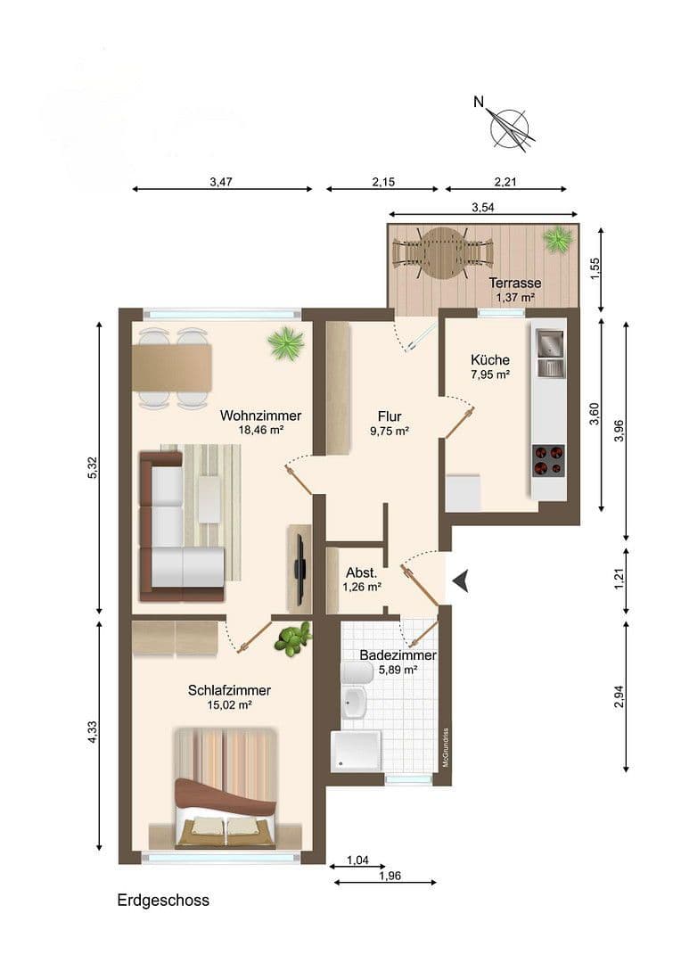 Prenájom bytu 2-izbový 63 m², Am Unterhorstweg 18, Magdeburg, Sasko-Anhaltsko Prenájom bytu 2-izbový 63 m², Am Unterhorstweg 18, Magdeburg, Sasko-Anhaltsko