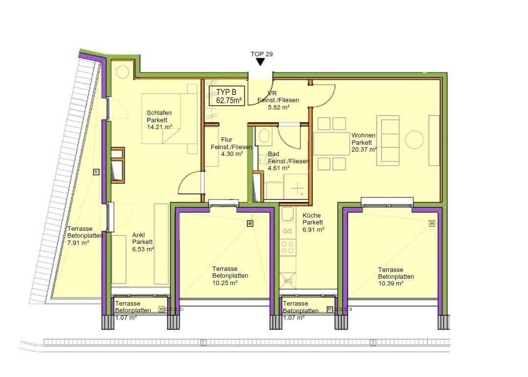 Prenájom bytu 2-izbový 63 m², Langobardenstrasse 33, Vienna, Viedeň Prenájom bytu 2-izbový 63 m², Langobardenstrasse 33, Vienna, Viedeň