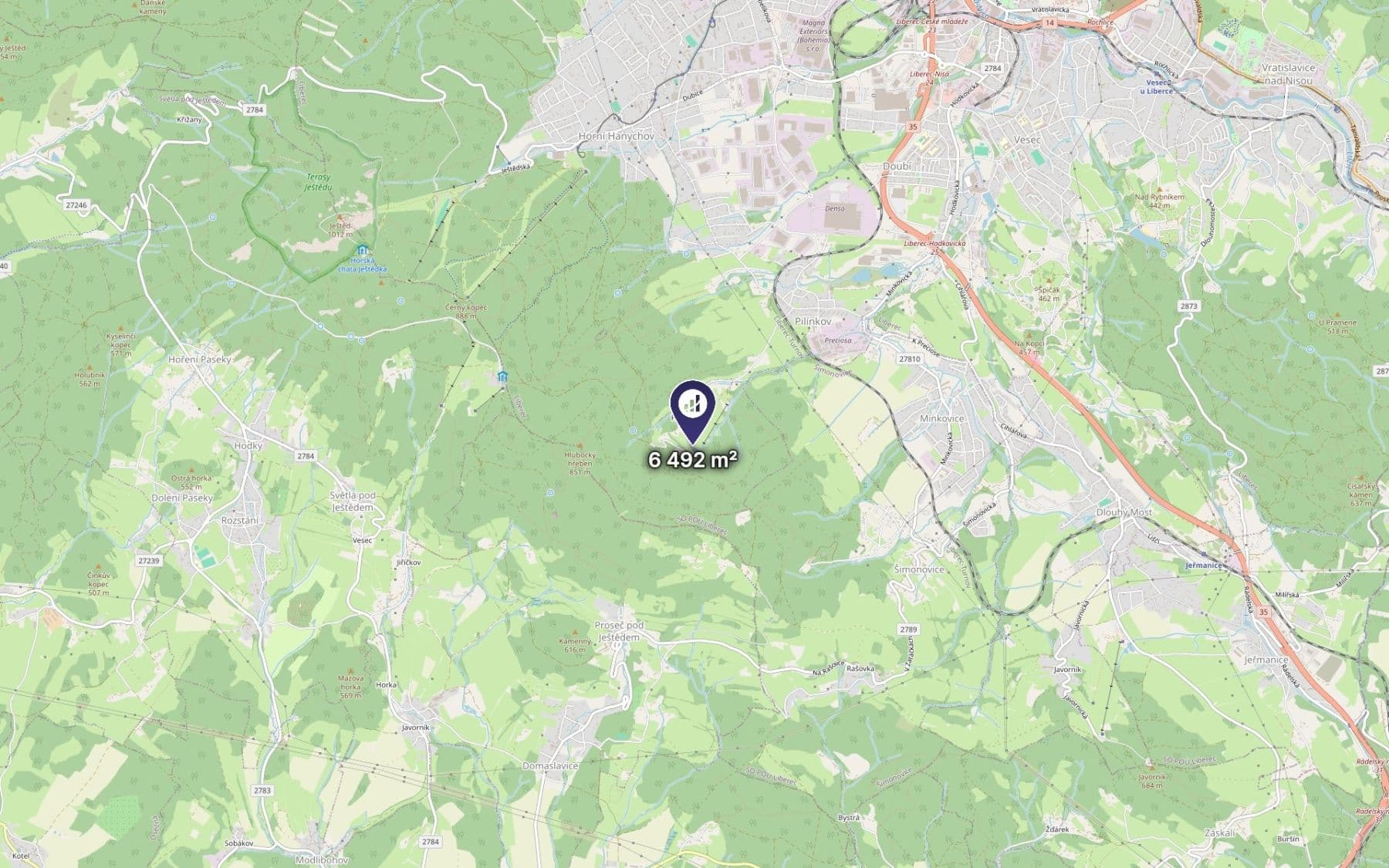 Predaj pozemku 6.492 m², Liberec, Liberecký kraj Predaj pozemku 6.492 m², Liberec, Liberecký kraj