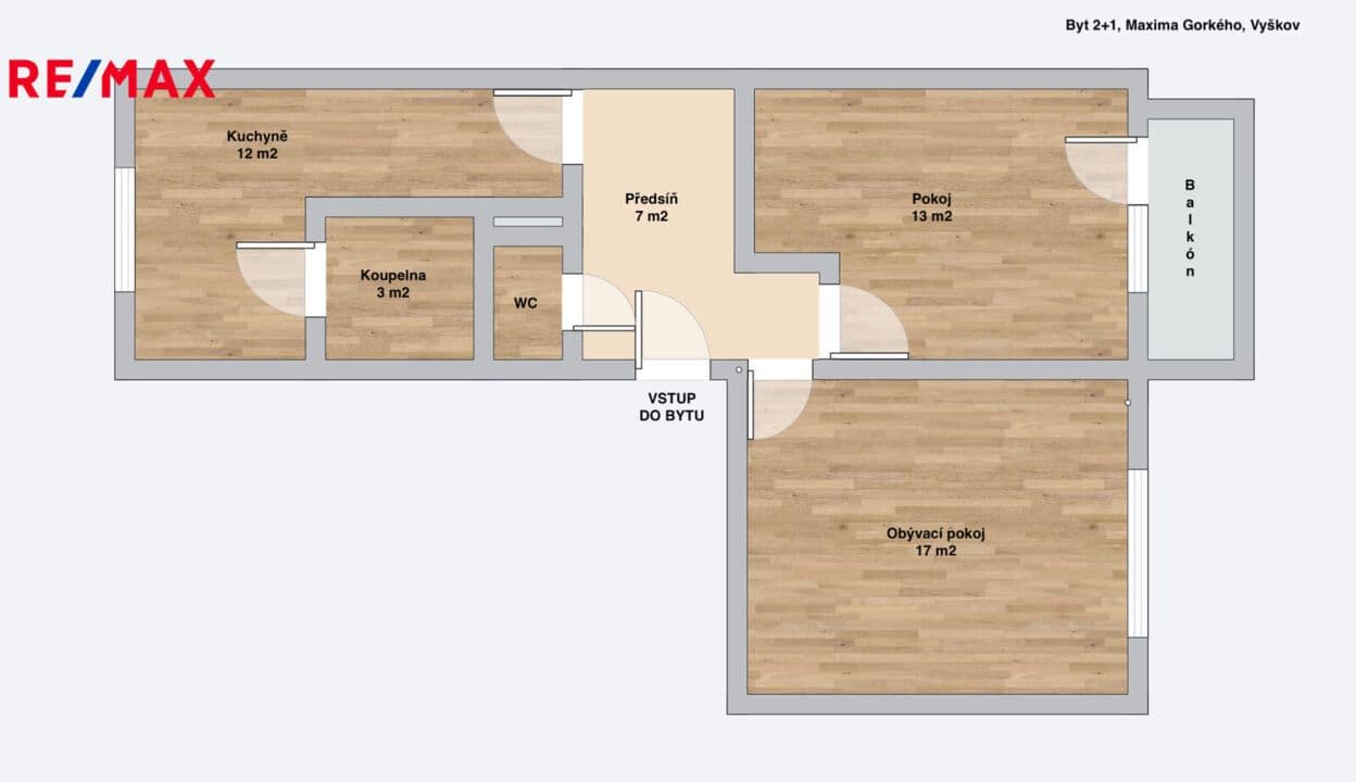 Prenájom bytu 2-izbový 56 m², Maxima Gorkého, Vyškov, Jihomoravský kraj Prenájom bytu 2-izbový 56 m², Maxima Gorkého, Vyškov, Jihomoravský kraj