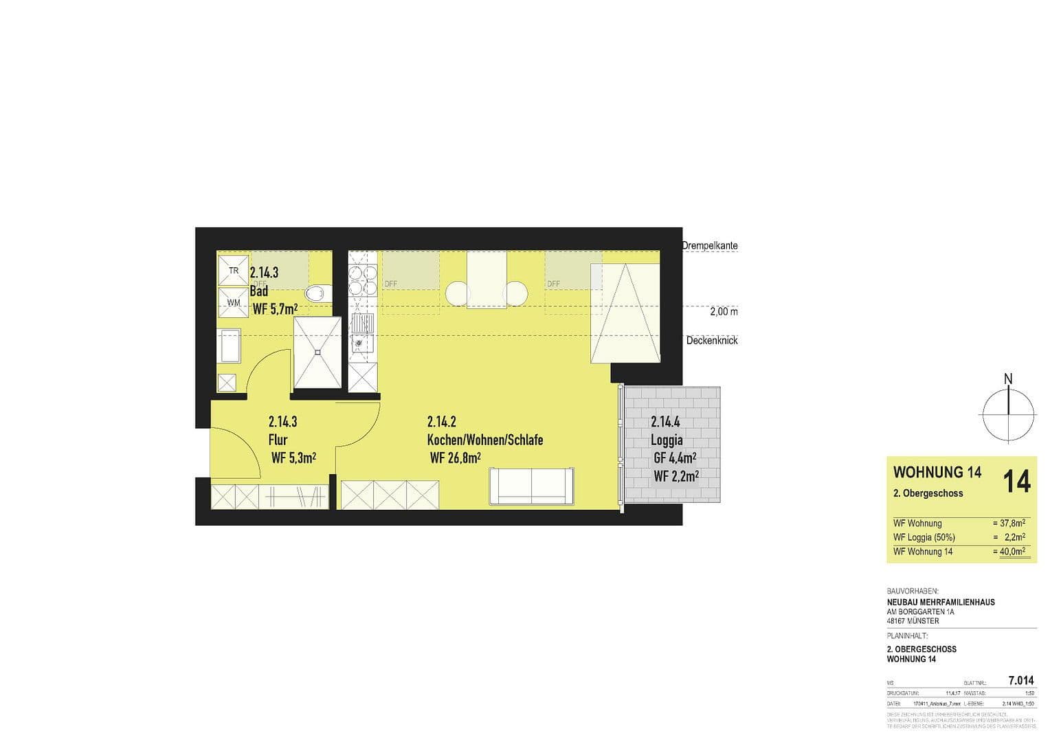 Prenájom bytu 1-izbový 40 m², Am Borggarten, Münster, Severné Porýnie - Westfálsko Prenájom bytu 1-izbový 40 m², Am Borggarten, Münster, Severné Porýnie - Westfálsko
