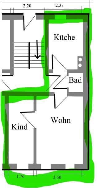 Prenájom bytu 2-izbový 37 m², Bischlebener Str. 1, Erfurt-Hochheim, Durínsko Prenájom bytu 2-izbový 37 m², Bischlebener Str. 1, Erfurt-Hochheim, Durínsko
