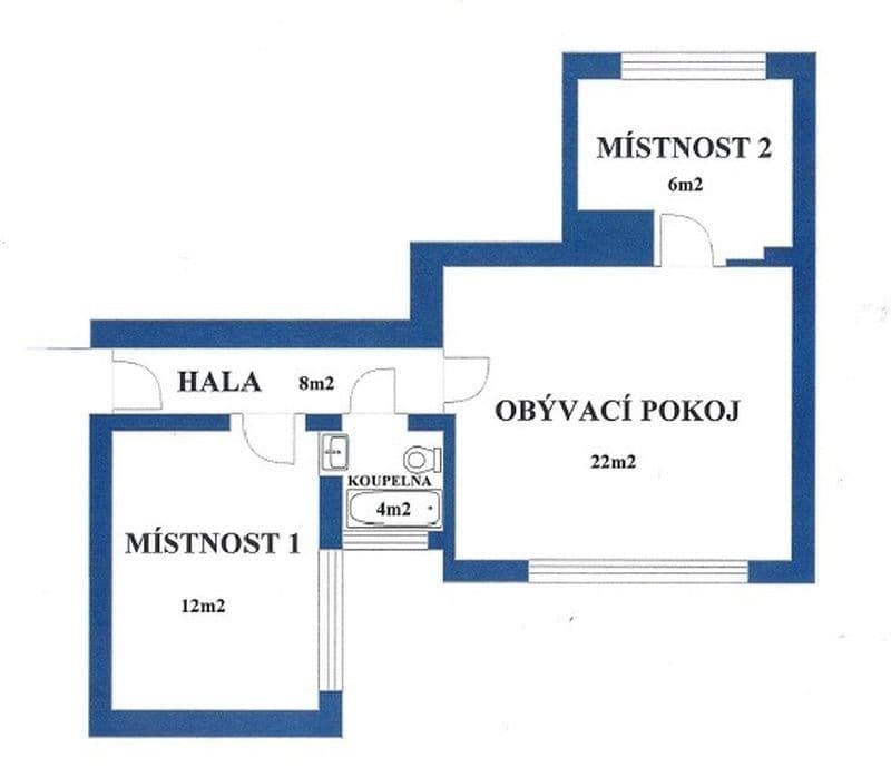 Prenájom bytu 3-izbový 52 m², Zikova, Praha, Praha Prenájom bytu 3-izbový 52 m², Zikova, Praha, Praha