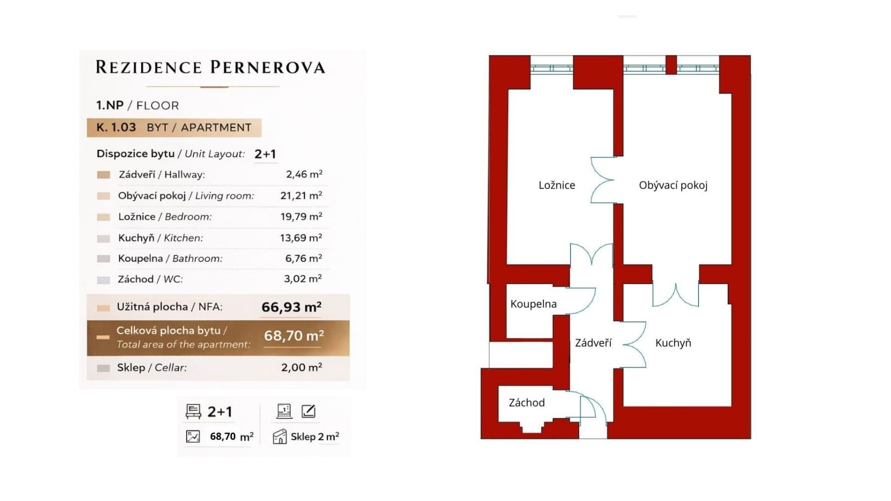 Predaj bytu 2-izbový 69 m², Pernerova, Praha, Praha Predaj bytu 2-izbový 69 m², Pernerova, Praha, Praha