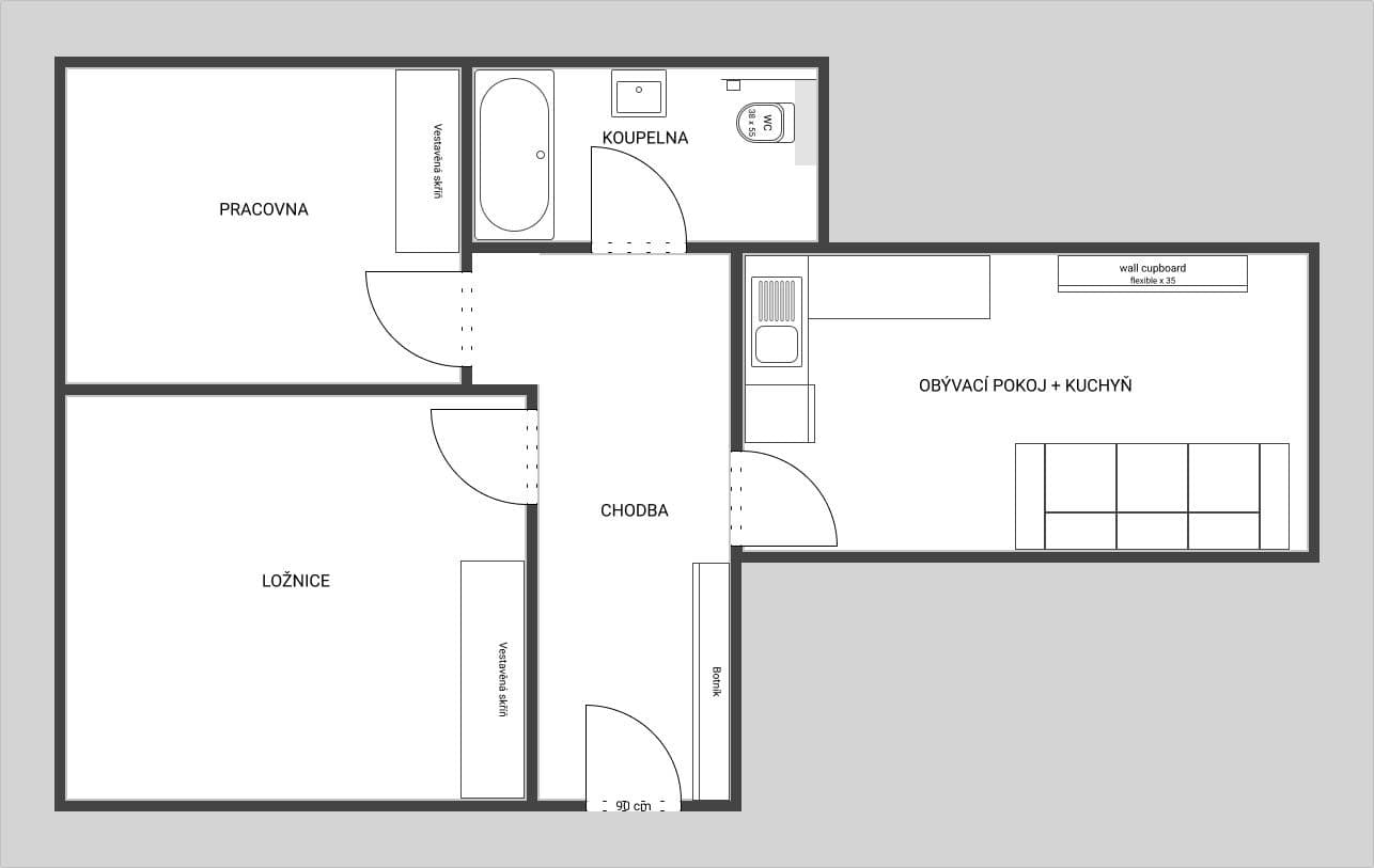 Prenájom bytu 3-izbový 50 m², Luštěnice, Středočeský kraj Prenájom bytu 3-izbový 50 m², Luštěnice, Středočeský kraj