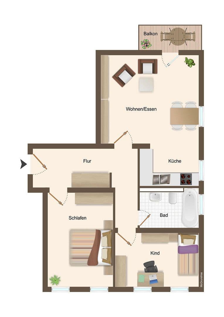 Prenájom bytu 3-izbový 68 m², Lichtenauer Straße 16, Chemnitz, Sasko Prenájom bytu 3-izbový 68 m², Lichtenauer Straße 16, Chemnitz, Sasko