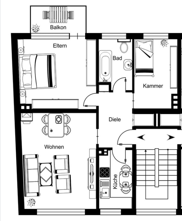 Prenájom bytu 3-izbový 64 m², Meißelstr. 23, Essen, Severné Porýnie - Westfálsko Prenájom bytu 3-izbový 64 m², Meißelstr. 23, Essen, Severné Porýnie - Westfálsko