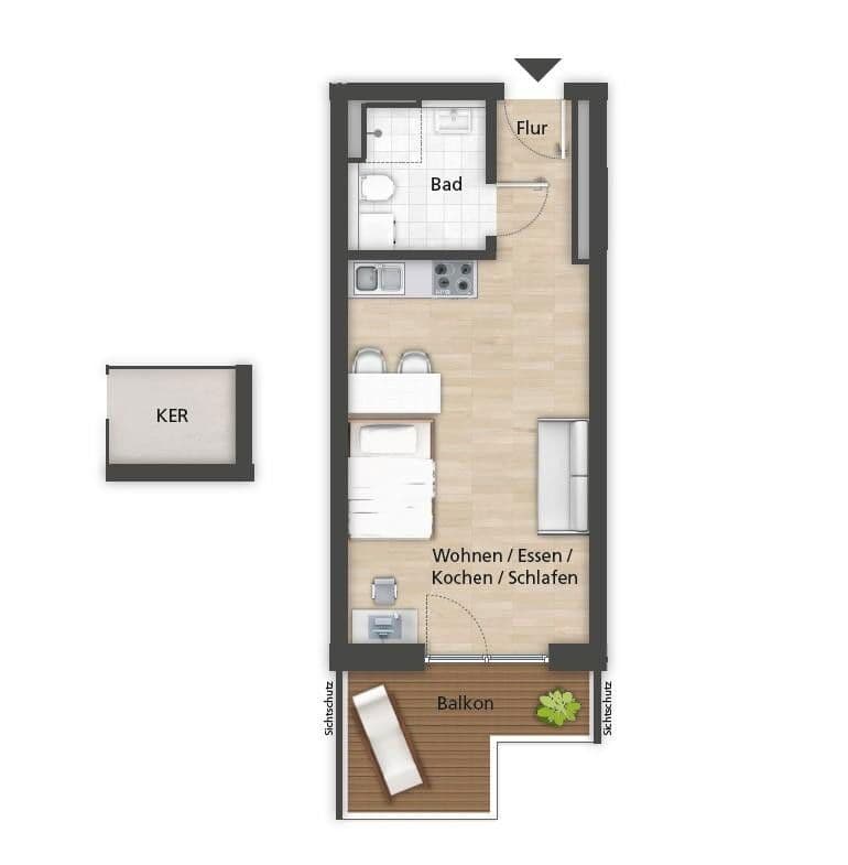 Prenájom bytu 1-izbový 41 m², Theodor-Mathieu-Straße 20, Bamberg, Bavorsko Prenájom bytu 1-izbový 41 m², Theodor-Mathieu-Straße 20, Bamberg, Bavorsko
