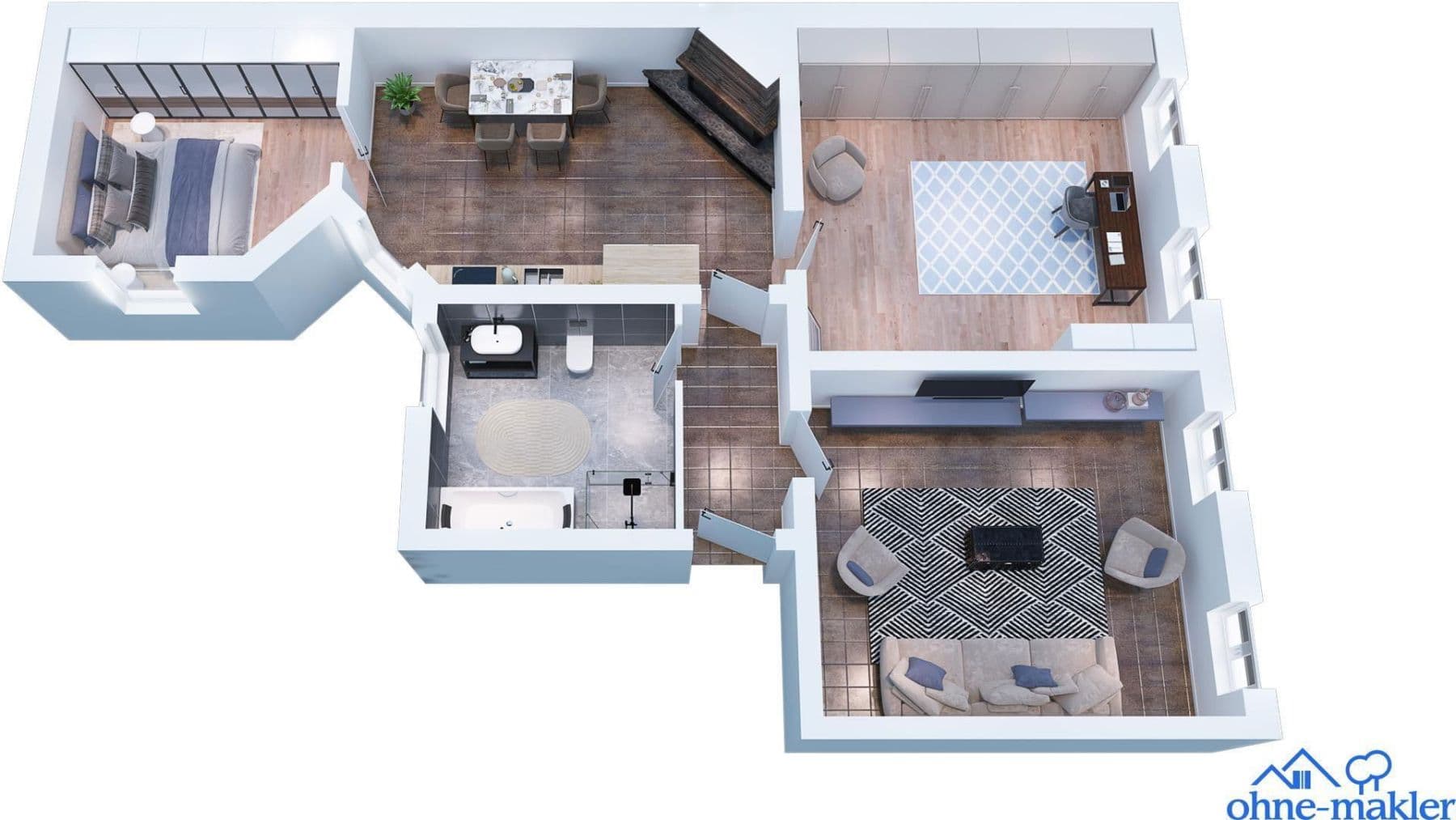 Prenájom bytu 3-izbový 90 m², Eisenbahnstraße 19, Eberswalde, Brandenbursko Prenájom bytu 3-izbový 90 m², Eisenbahnstraße 19, Eberswalde, Brandenbursko