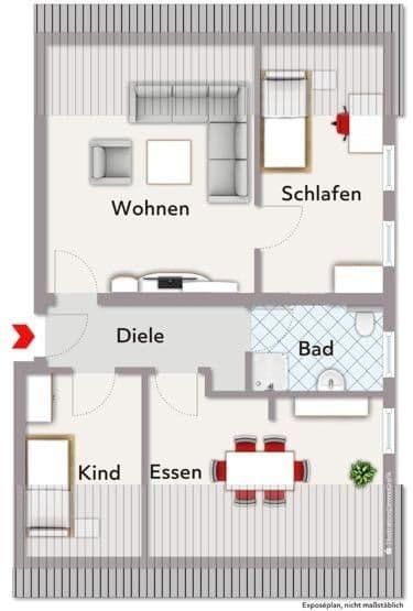 Prenájom bytu 3-izbový 71 m², Bretzenheim, Porýnie-Falcko Prenájom bytu 3-izbový 71 m², Bretzenheim, Porýnie-Falcko
