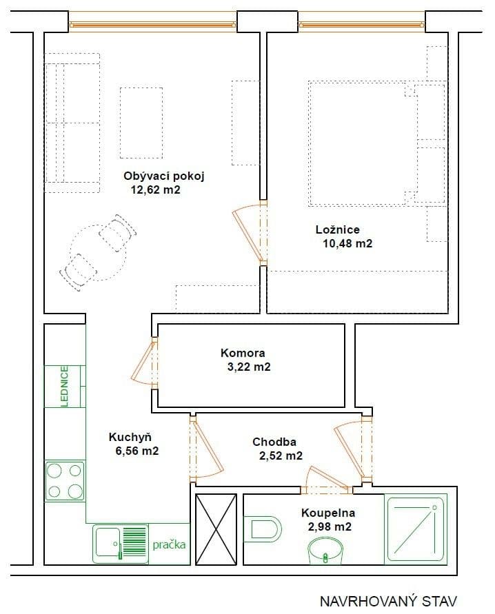 Predaj bytu 2-izbový 40 m², Blattného, Praha, Praha Predaj bytu 2-izbový 40 m², Blattného, Praha, Praha