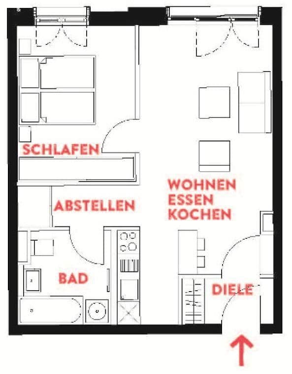 Prenájom bytu 2-izbový 55 m², Frankfurt am Main, Hesensko Prenájom bytu 2-izbový 55 m², Frankfurt am Main, Hesensko