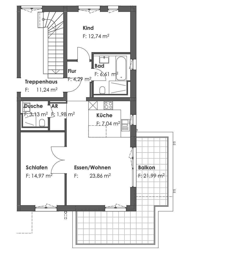 Prenájom bytu 3-izbový 87 m², Dorfstraße 11b, Germering, Bavorsko Prenájom bytu 3-izbový 87 m², Dorfstraße 11b, Germering, Bavorsko