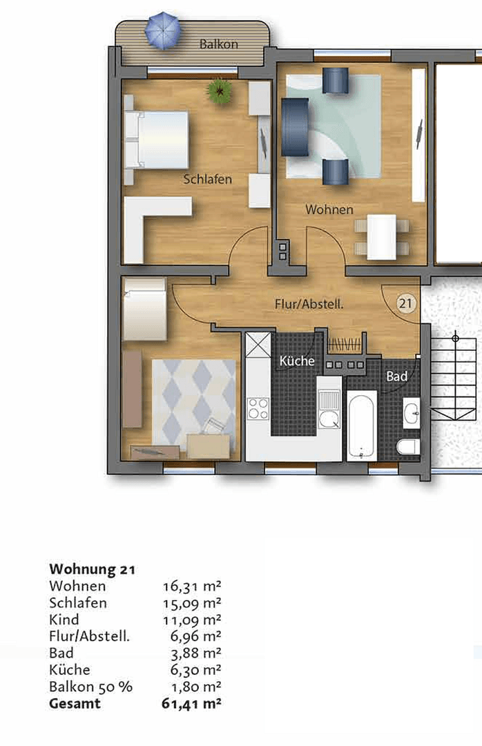 Prenájom bytu 3-izbový 62 m², Ulmer Landstrasse 281, Stadtbergen, Bavorsko Prenájom bytu 3-izbový 62 m², Ulmer Landstrasse 281, Stadtbergen, Bavorsko