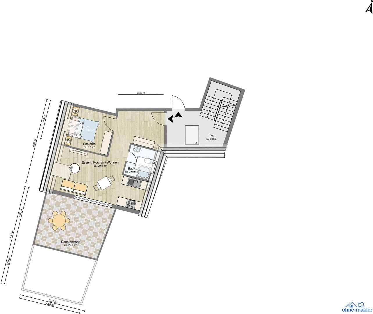 Prenájom bytu 2-izbový 49 m², Eberstadt, Bádensko-Wurttembersko Prenájom bytu 2-izbový 49 m², Eberstadt, Bádensko-Wurttembersko