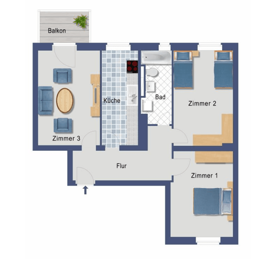 Prenájom bytu 1-izbový 16 m², Gehsener Straße 33, Berlin Köpenick, Berlín Prenájom bytu 1-izbový 16 m², Gehsener Straße 33, Berlin Köpenick, Berlín