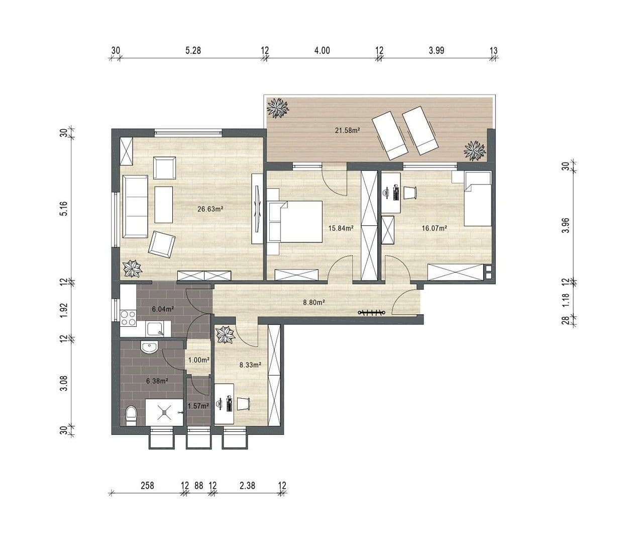 Predaj bytu 4-izbový 91 m², Zum Ehranger Wald 11, Trier, Porýnie-Falcko Predaj bytu 4-izbový 91 m², Zum Ehranger Wald 11, Trier, Porýnie-Falcko
