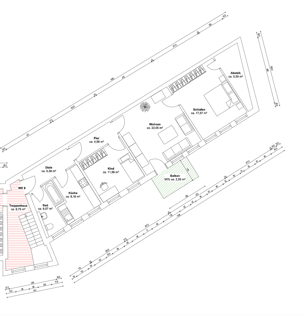 Prenájom bytu 2-izbový 69 m², Leipziger Straße 19, Schkeuditz, Sasko Prenájom bytu 2-izbový 69 m², Leipziger Straße 19, Schkeuditz, Sasko