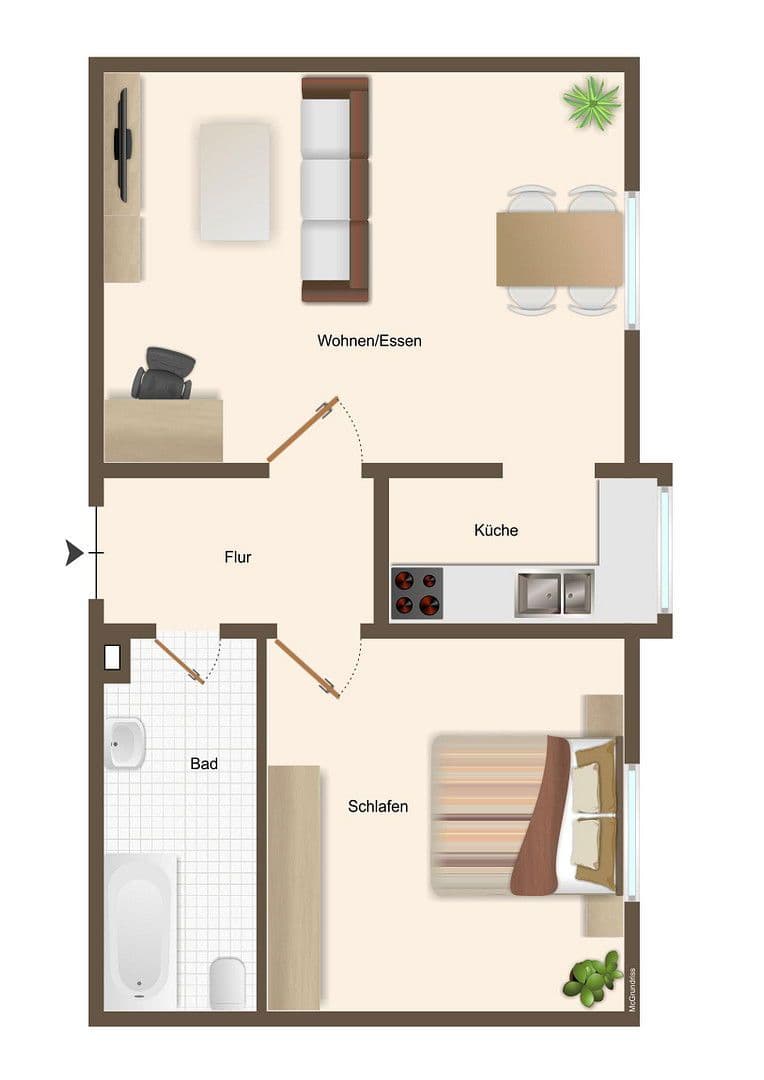 Prenájom bytu 2-izbový 38 m², Dielingerstr. 15/16, Osnabrück, Dolné Sasko Prenájom bytu 2-izbový 38 m², Dielingerstr. 15/16, Osnabrück, Dolné Sasko