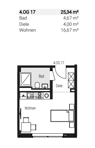 Prenájom bytu 1-izbový 26 m², Steinbühler Straße 4-6, Nürnberg, Bavorsko Prenájom bytu 1-izbový 26 m², Steinbühler Straße 4-6, Nürnberg, Bavorsko