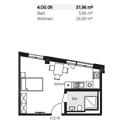 Prenájom bytu 1-izbový 32 m², Steinbühler Straße 4-6, Nürnberg, Bavorsko Prenájom bytu 1-izbový 32 m², Steinbühler Straße 4-6, Nürnberg, Bavorsko