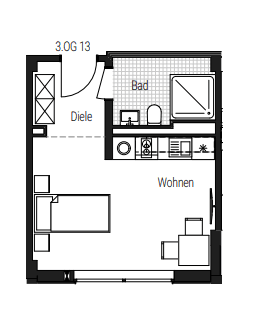 Prenájom bytu 1-izbový 26 m², Steinbühler Straße 4-6, Nürnberg, Bavorsko Prenájom bytu 1-izbový 26 m², Steinbühler Straße 4-6, Nürnberg, Bavorsko