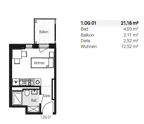 Prenájom bytu 1-izbový 22 m², Steinbühler Straße 4-6, Nürnberg, Bavorsko Prenájom bytu 1-izbový 22 m², Steinbühler Straße 4-6, Nürnberg, Bavorsko