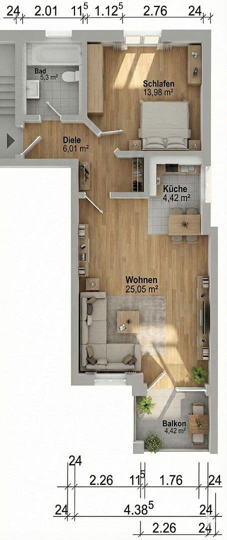 Predaj bytu 2-izbový 57 m², Bruno Apitz Straße 2c, Weimar, Durínsko Predaj bytu 2-izbový 57 m², Bruno Apitz Straße 2c, Weimar, Durínsko