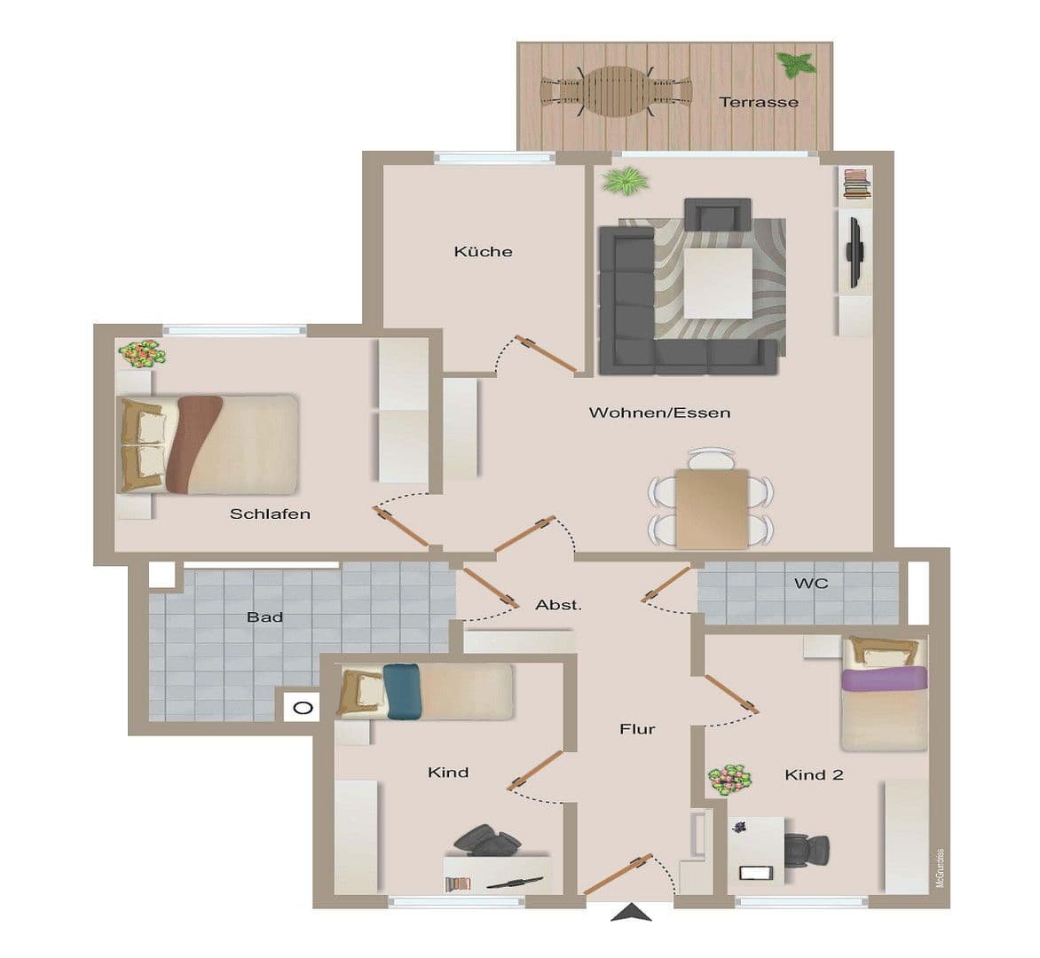 Prenájom bytu 4-izbový 88 m², an der Landwehr 25, Bielefeld, Severné Porýnie - Westfálsko Prenájom bytu 4-izbový 88 m², an der Landwehr 25, Bielefeld, Severné Porýnie - Westfálsko