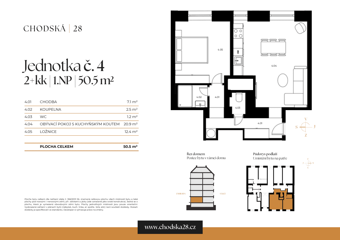 Predaj bytu 2-izbový 51 m², Chodská, Praha, Praha Predaj bytu 2-izbový 51 m², Chodská, Praha, Praha