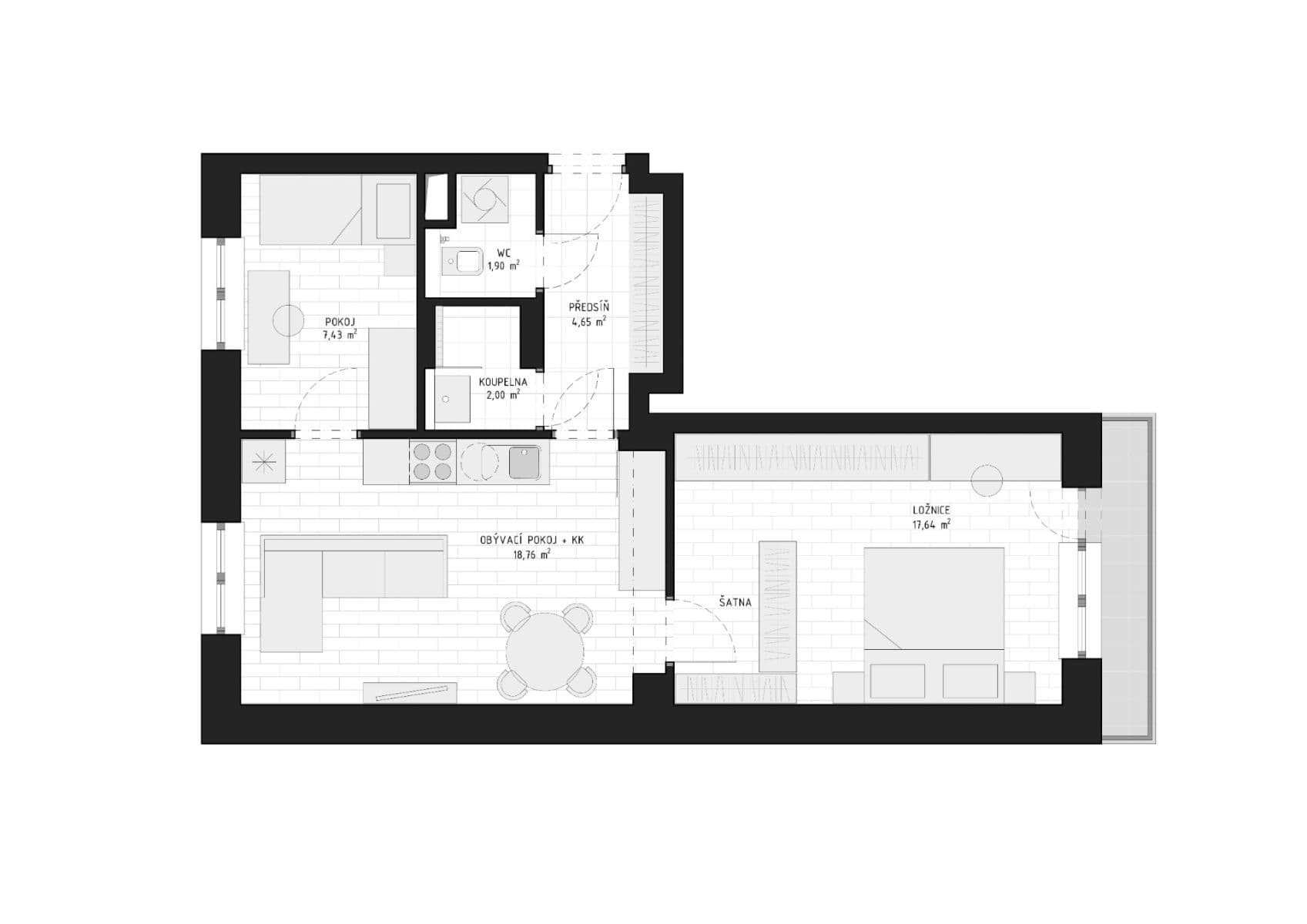 Predaj bytu 3-izbový 52 m², Pod Lipami, Praha, Praha Predaj bytu 3-izbový 52 m², Pod Lipami, Praha, Praha