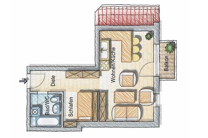 Prenájom bytu 1-izbový 39 m², Johann-Joachim-Kaendler Str. 14, Arnsdorf, Sasko Prenájom bytu 1-izbový 39 m², Johann-Joachim-Kaendler Str. 14, Arnsdorf, Sasko