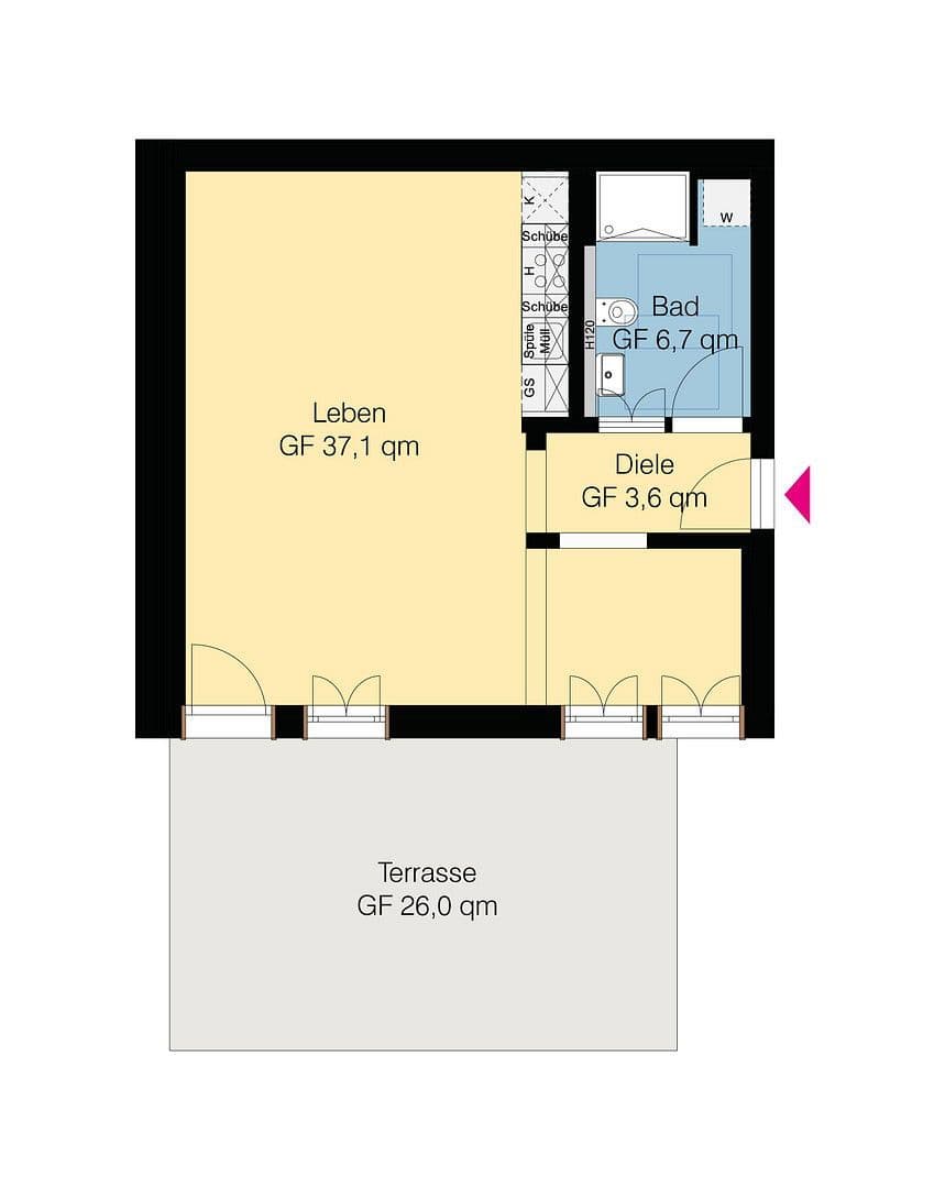 Prenájom bytu 1-izbový 60 m², Am Küsterberg 6A, Wolfsburg, Dolné Sasko Prenájom bytu 1-izbový 60 m², Am Küsterberg 6A, Wolfsburg, Dolné Sasko