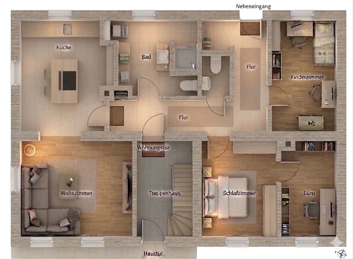 Prenájom bytu 4-izbový 92 m², Ammerndorf, Bavorsko Prenájom bytu 4-izbový 92 m², Ammerndorf, Bavorsko