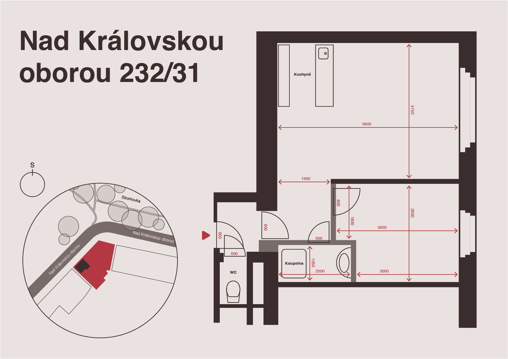Predaj bytu 2-izbový 44 m², Nad Královskou oborou, Praha, Praha Predaj bytu 2-izbový 44 m², Nad Královskou oborou, Praha, Praha
