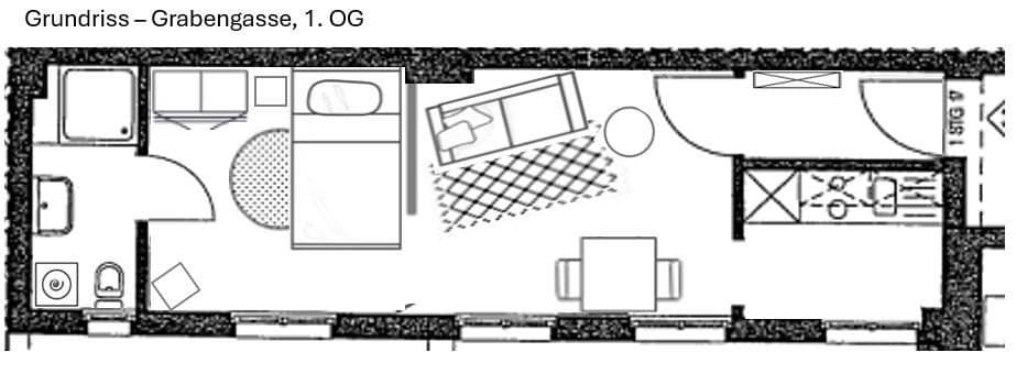 Prenájom bytu 1-izbový 27 m², Grabengasse 27, Köln, Severné Porýnie - Westfálsko Prenájom bytu 1-izbový 27 m², Grabengasse 27, Köln, Severné Porýnie - Westfálsko