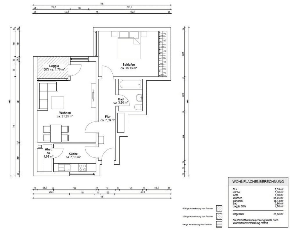 Prenájom bytu 2-izbový 59 m², Flaßheide 42, Hamburg, Hamburg Prenájom bytu 2-izbový 59 m², Flaßheide 42, Hamburg, Hamburg