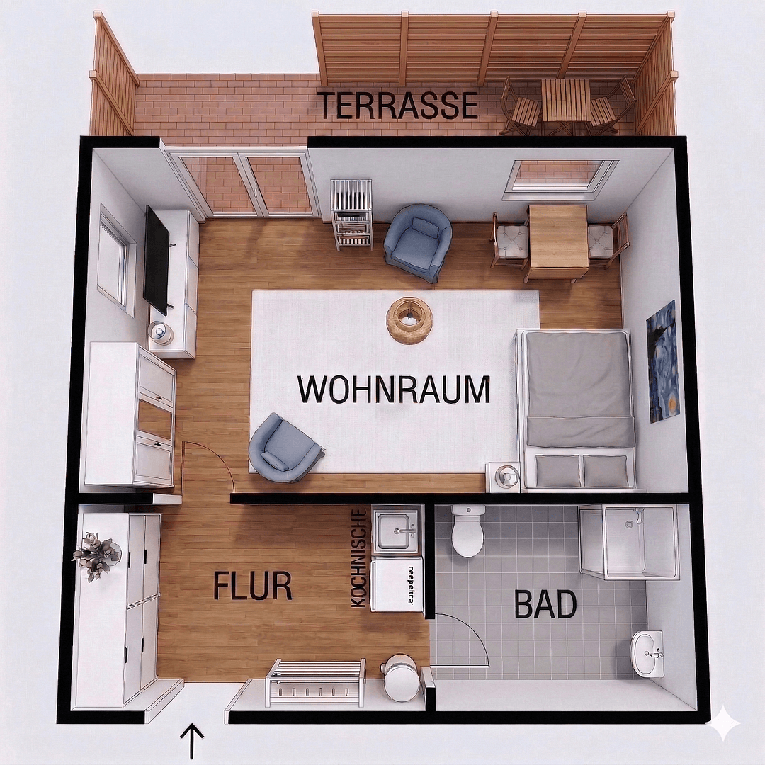 Prenájom bytu 1-izbový 35 m², Hoffmann-von-Fallersleben-Weg 5, Münster, Severné Porýnie - Westfálsko Prenájom bytu 1-izbový 35 m², Hoffmann-von-Fallersleben-Weg 5, Münster, Severné Porýnie - Westfálsko