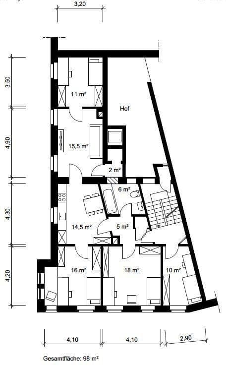 Prenájom bytu 5-izbový 97 m², Kaiserslautern, Porýnie-Falcko Prenájom bytu 5-izbový 97 m², Kaiserslautern, Porýnie-Falcko