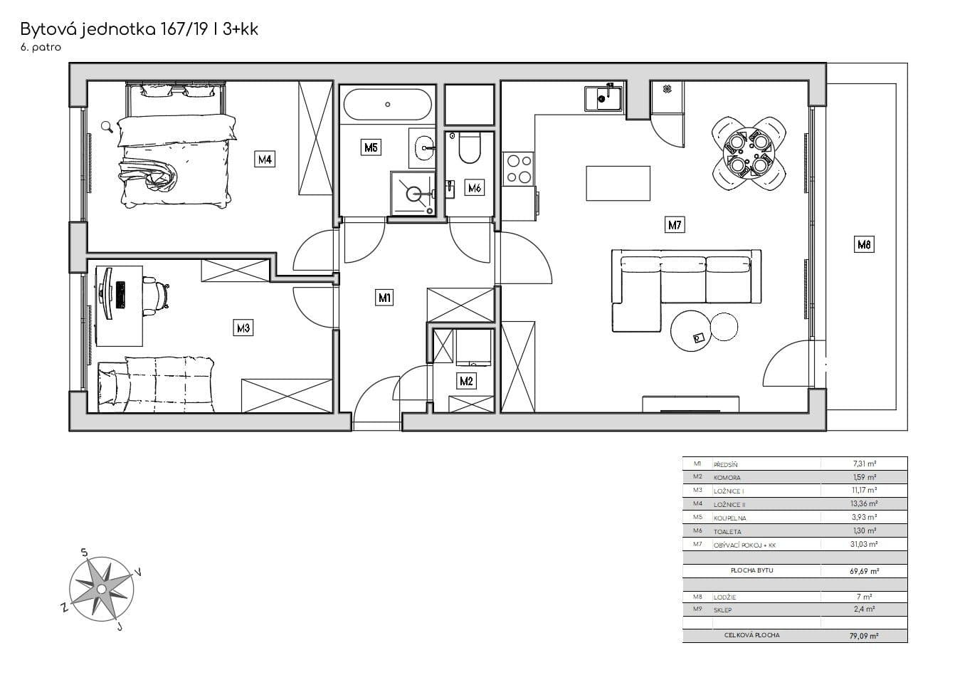 Predaj bytu 3-izbový 79 m², Roháčova, Praha, Praha Predaj bytu 3-izbový 79 m², Roháčova, Praha, Praha