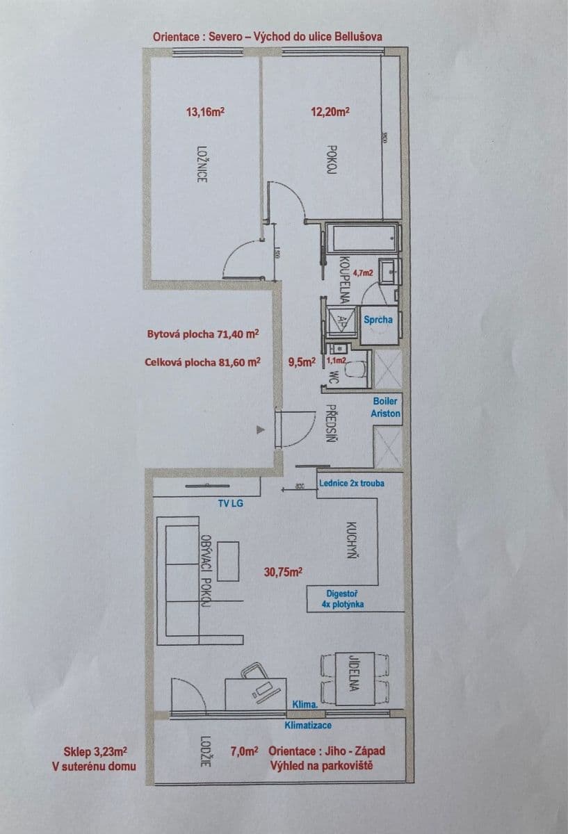 Predaj bytu 3-izbový 78 m², Bellušova, Praha, Praha Predaj bytu 3-izbový 78 m², Bellušova, Praha, Praha