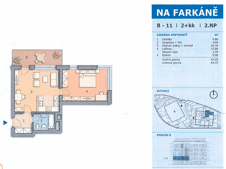 Prenájom bytu 2-izbový 54 m², Na Vysoké Ⅰ, Praha, Praha Prenájom bytu 2-izbový 54 m², Na Vysoké Ⅰ, Praha, Praha