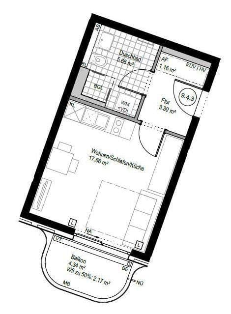 Predaj bytu 1-izbový 30 m², Trudering Kyivstraße, München Trudering, Bavorsko Predaj bytu 1-izbový 30 m², Trudering Kyivstraße, München Trudering, Bavorsko