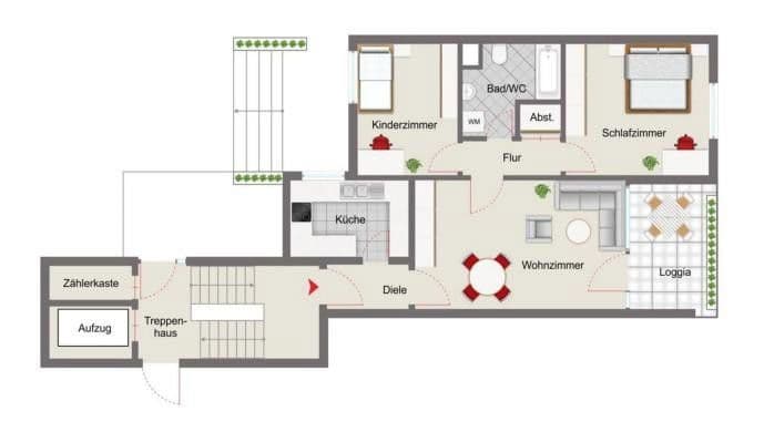 Prenájom bytu 3-izbový 76 m², Schmiedestraße 13, Herford, Severné Porýnie - Westfálsko Prenájom bytu 3-izbový 76 m², Schmiedestraße 13, Herford, Severné Porýnie - Westfálsko
