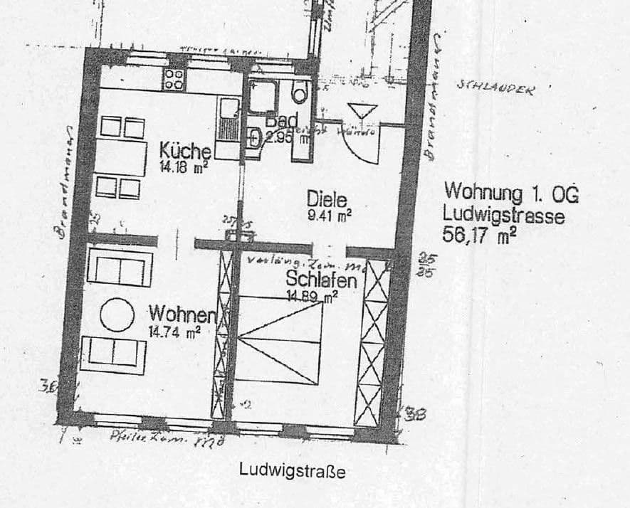 Prenájom bytu 2-izbový 62 m², Ludwigstr.48, Nürnberg, Bavorsko Prenájom bytu 2-izbový 62 m², Ludwigstr.48, Nürnberg, Bavorsko